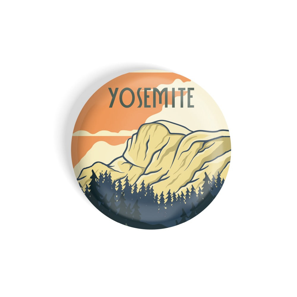 dhcrafts Round Fridge Magnet Multicolor Yosemite D1 Glossy Finish Design Pack of 1 (58 mm)